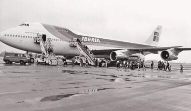 Jumbo en Lavacolla, con los que Iberia operaba la ruta a Nueva York.