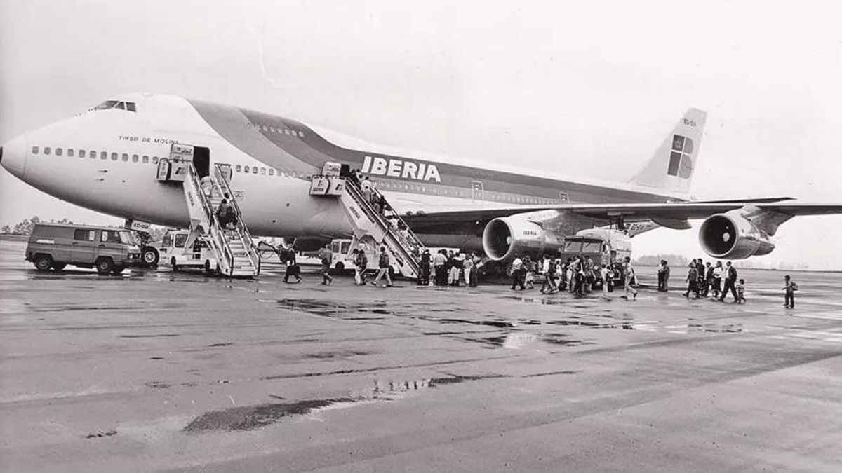 Jumbo en Lavacolla, con los que Iberia operaba la ruta a Nueva York.