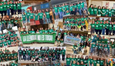 Una 'ola verde' de 8.000 camisetas contra el castellano se dirige a colegios e institutos valencianos