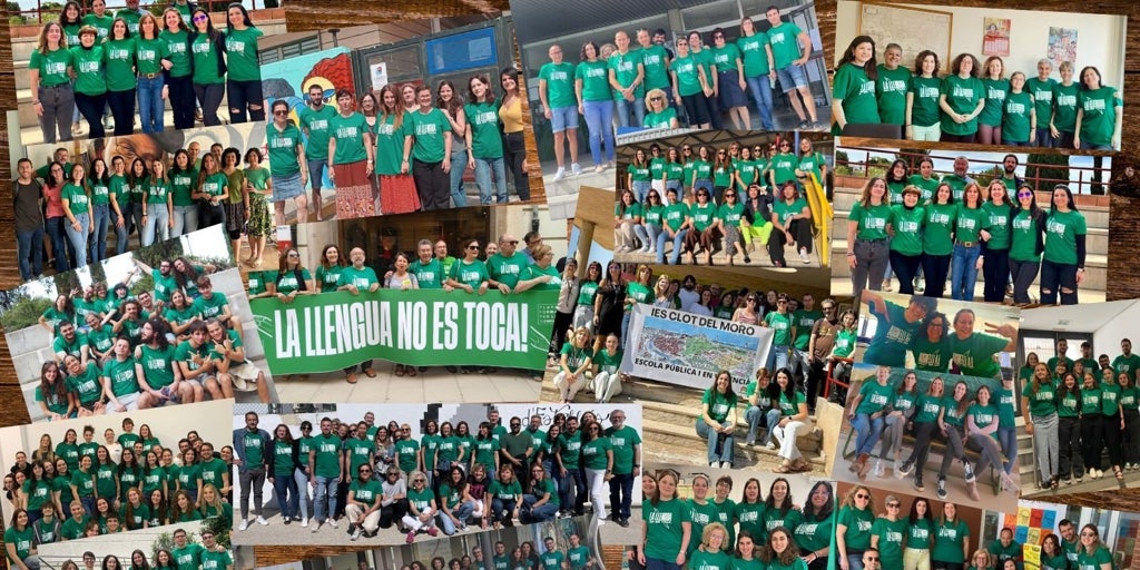 Una 'ola verde' de 8.000 camisetas contra el castellano se dirige a colegios e institutos valencianos