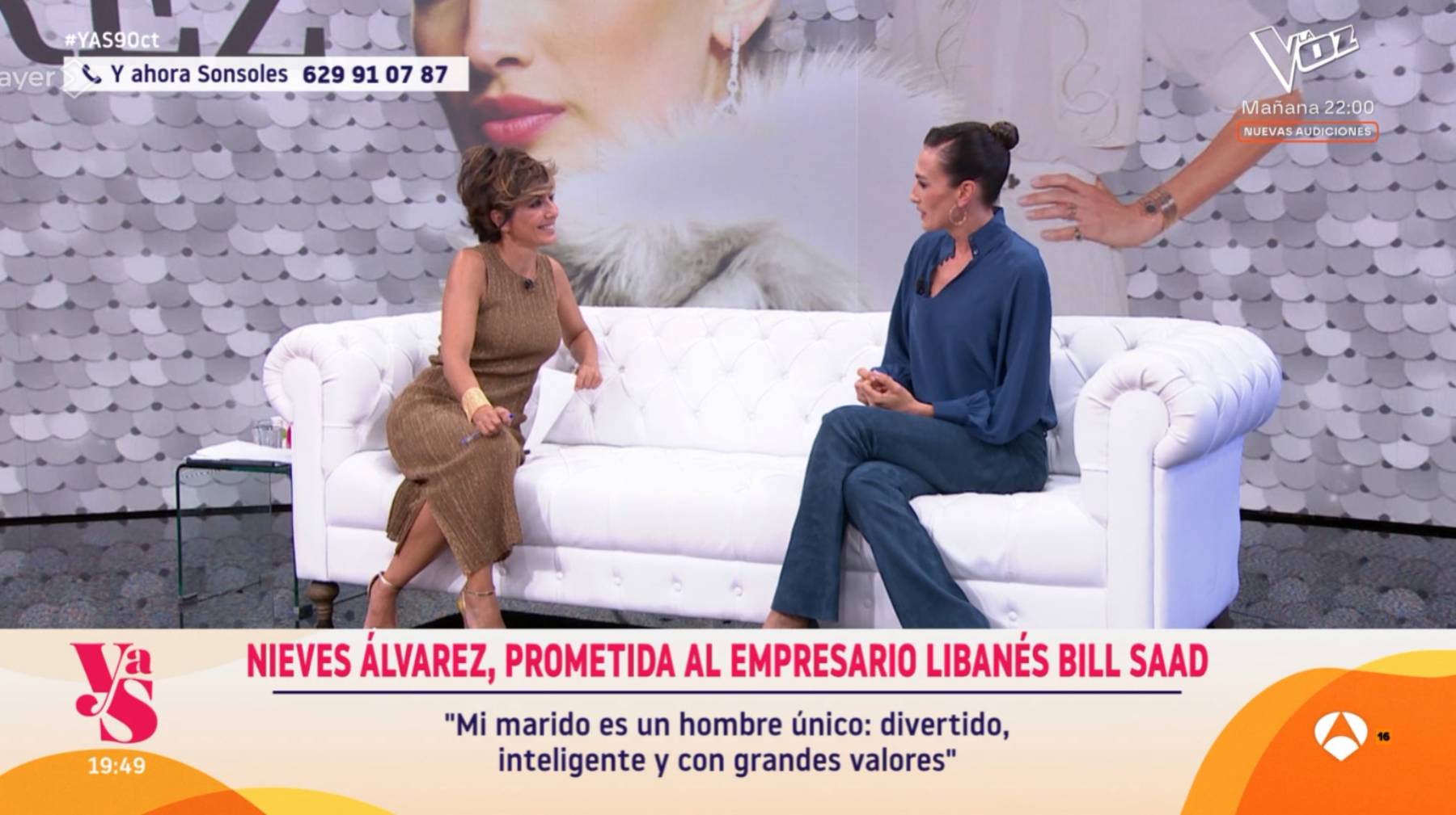 Nieves Álvarez en 'Y ahora Sonsoles'. (Foto: Antena 3)