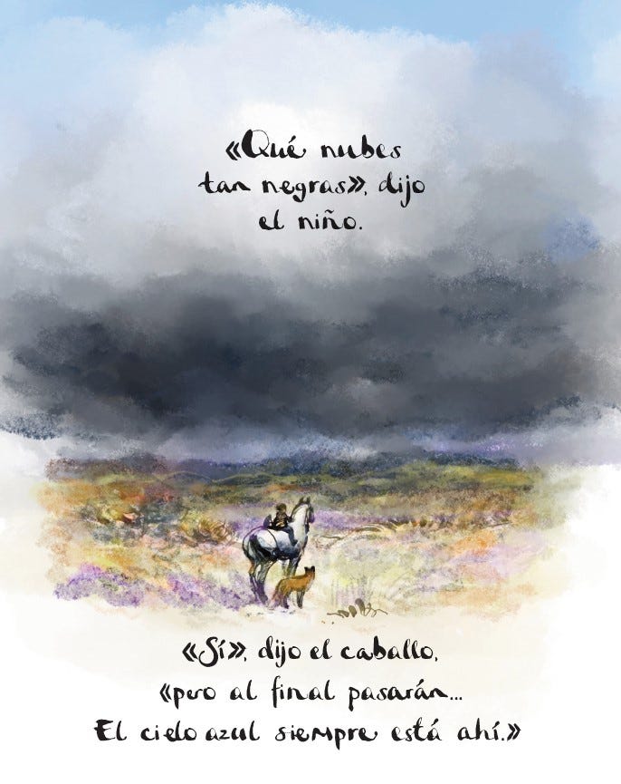 ilustracion recuerda siempre: el niño, el topo, el zorro, el caballo y la tormenta charlie mackesy