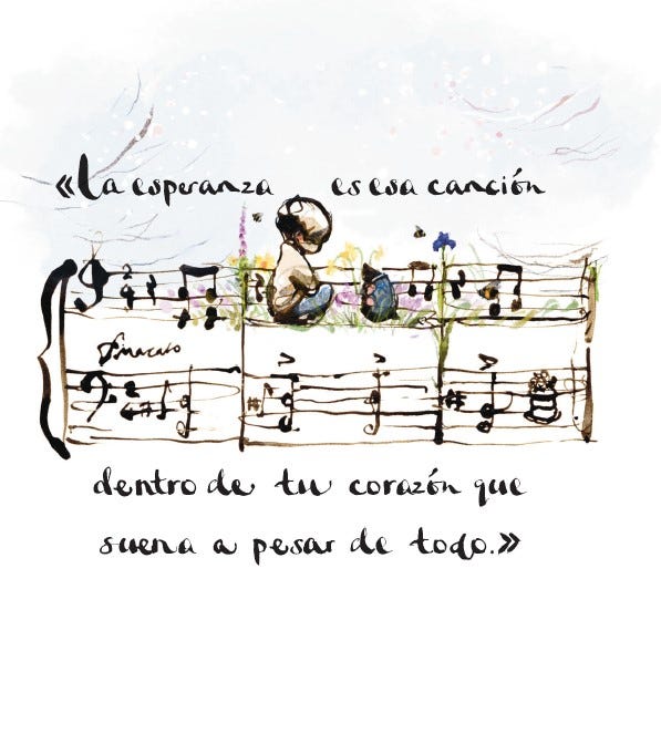 ilustracion recuerda siempre el niño, el topo, el zorro, el caballo y la tormenta charlie mackesy