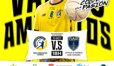 Balonmano Soria recibe al Attica21 OAR Coruña con la ambición de llenar el San Andrés y hacer sentir la presión soriana 