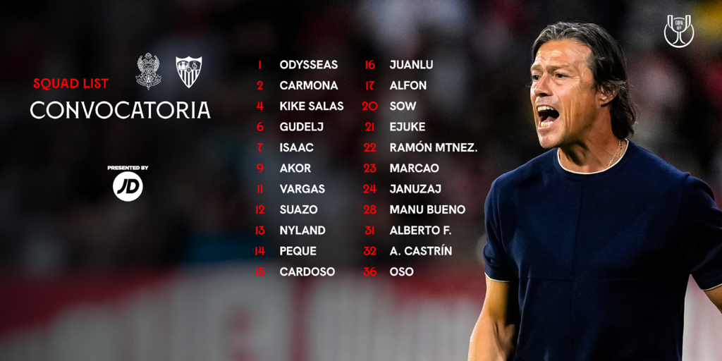 Cuatro canteranos en la lista de Almeyda para su estreno en Copa del Rey