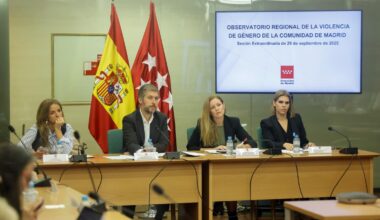 Los consejeros Miguel Ángel García Martín y Ana Dávila en la reunión extraordinaria del Observatorio de Víctimas de la Violencia de Género