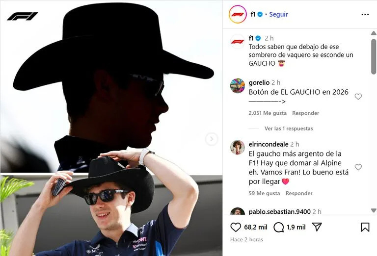 La publicación que la Fórmula 1 le dedicó al argentino