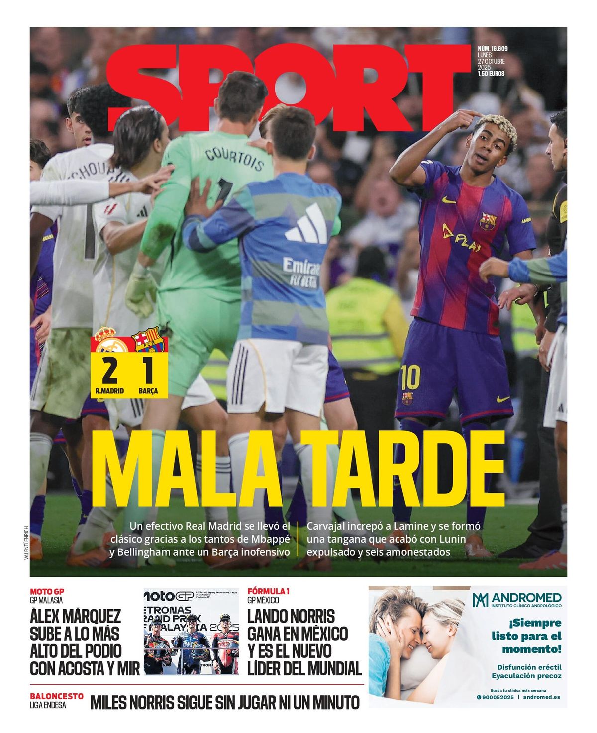 La portada SPORT de este lunes