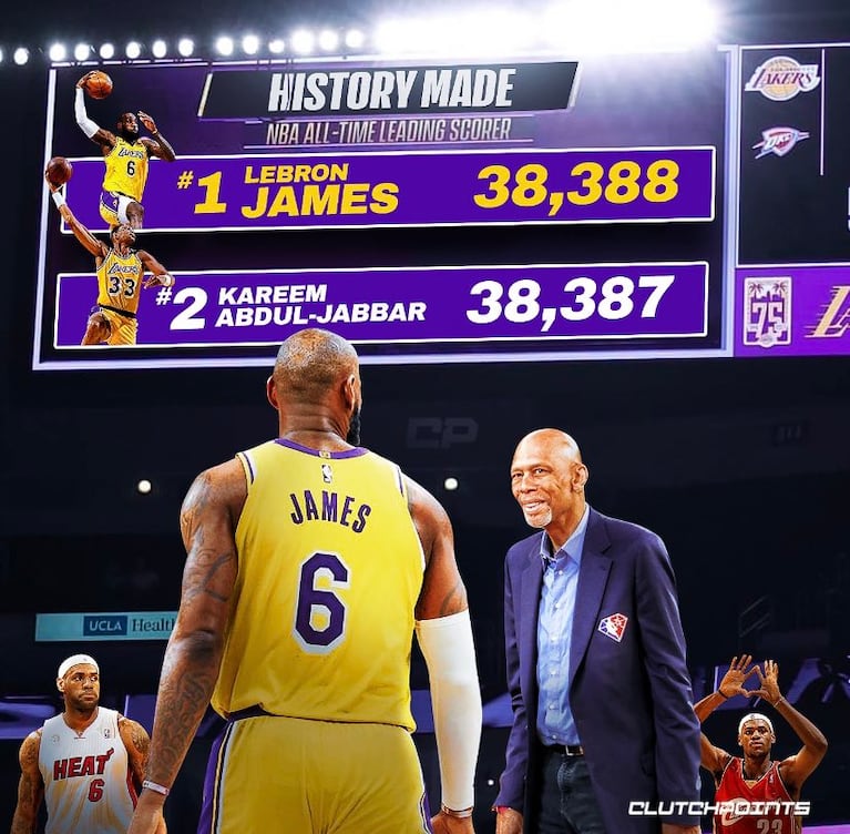 En la temporada 2023, Lebron James se convirtió en el máximo goleador de la NBA, superando a Kareem Abdul-Jabbar. (Clutch Points)