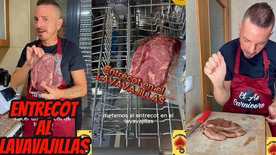 Un popular carnicero recomienda cocinar el entrecot en el lavavajillas