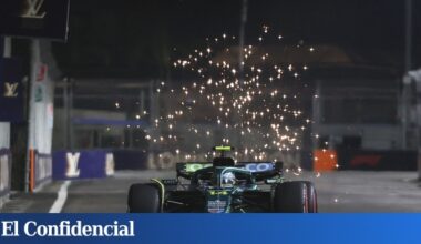 Alonso y Sainz se zampan un buen aperitivo en Singapur, pero cuidado con el primer plato