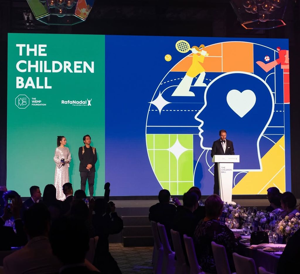 Rafa Nadal y Mery Perelló, en gala benéfica en Hong Kong