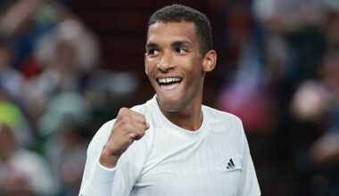 Felix Auger Aliassime en el ATP Shanghái 2025. Foto: Getty