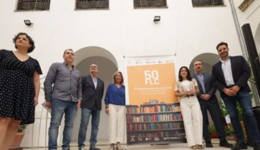 Luz Gabás, Susana Martín Gijón, Isaac Rosa y Elvira Navarro, en la Feria del Libro de Córdoba