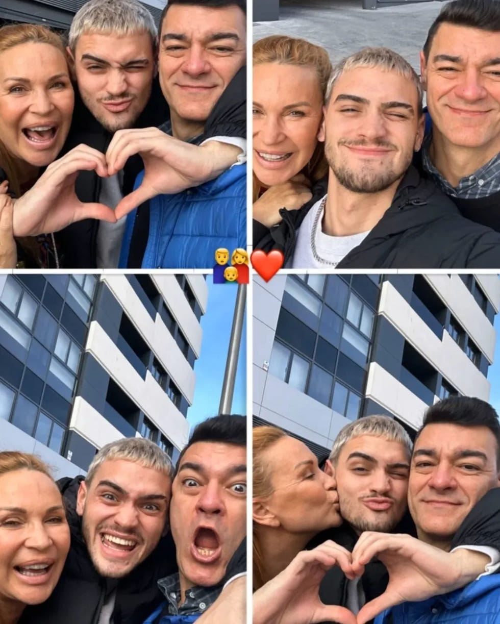 gabriel guevara bromea con sus padres michel guevara y marlene mourreau