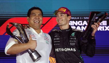 El CEO de Petronas se disculpa por participar en los festejos con champán en el podio de Singapur