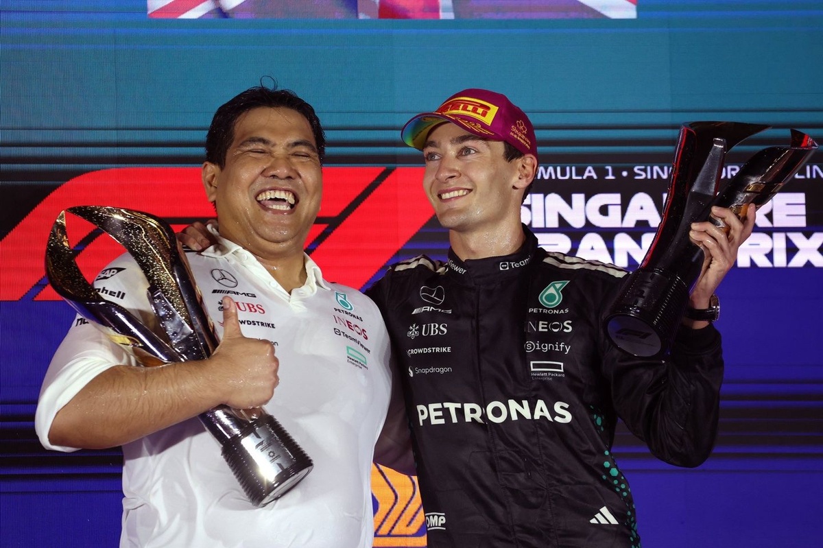 El CEO de Petronas se disculpa por participar en los festejos con champán en el podio de Singapur