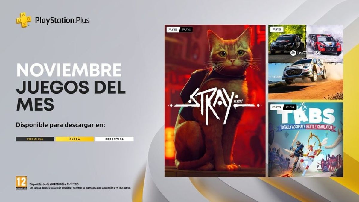 Anunciados los juegos de PS Plus de noviembre de 2025 con Stray, un gran simulador de conducción y el editor de batallas definitivo