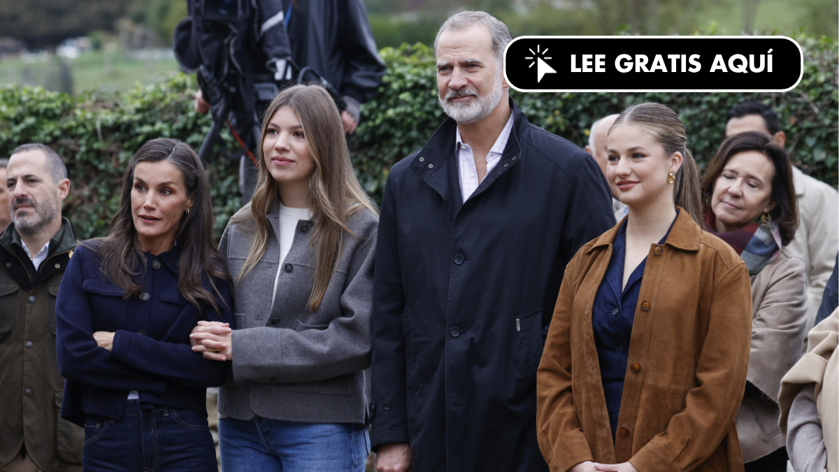 Leonor saca su lado más otoñal con un 'trench' marrón que esconde su 'total look' en Valdesoto