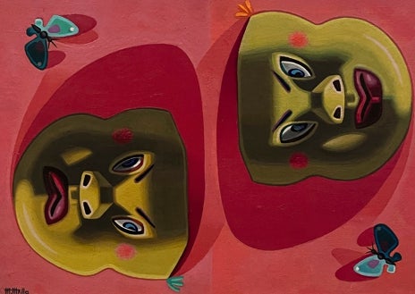 Imagen secundaria 1 - Arriba, 'Sorpresa del trigo', colección particular. Sobre estas líneas, a la izquierda, 'Máscaras. Naranja y limón', colección particular, Santiago de Compostela. A la derecha, 'Naturaleza viva' del Malba, Buenos Aires