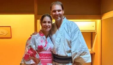 divertidas vacaciones con su mujer y sus dos hijos