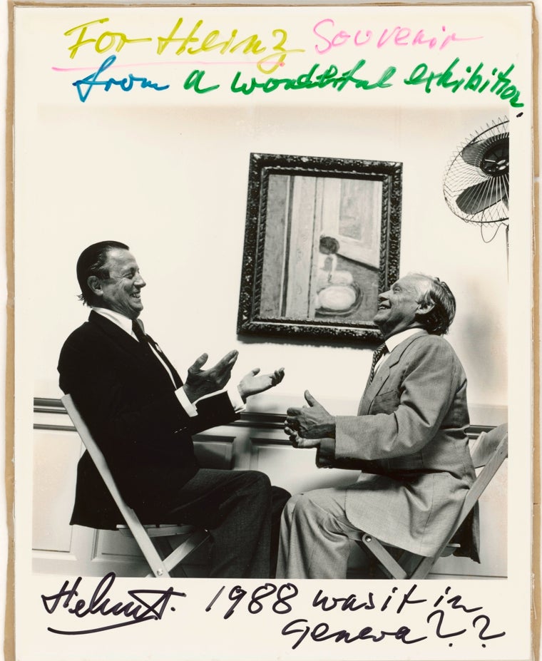 Helmut Newton. Heinz Berggruen y Hans Heinrich Thyssen-Bornemisza, 1988