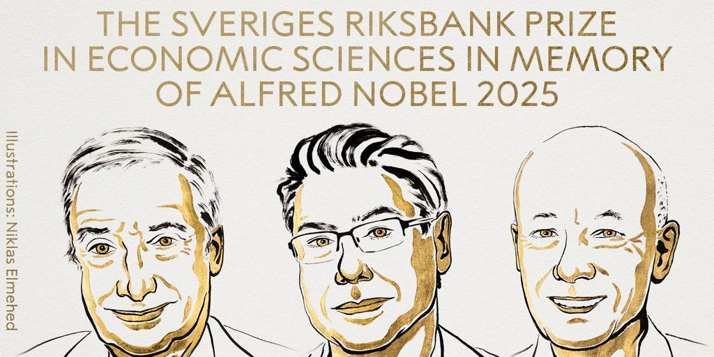 Premio Nobel de Economía de 2025 para Joel Mokyr, Philippe Aghion y Peter Howitt