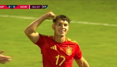 Ángel Ortiz marca su primer gol con la sub 21 de España