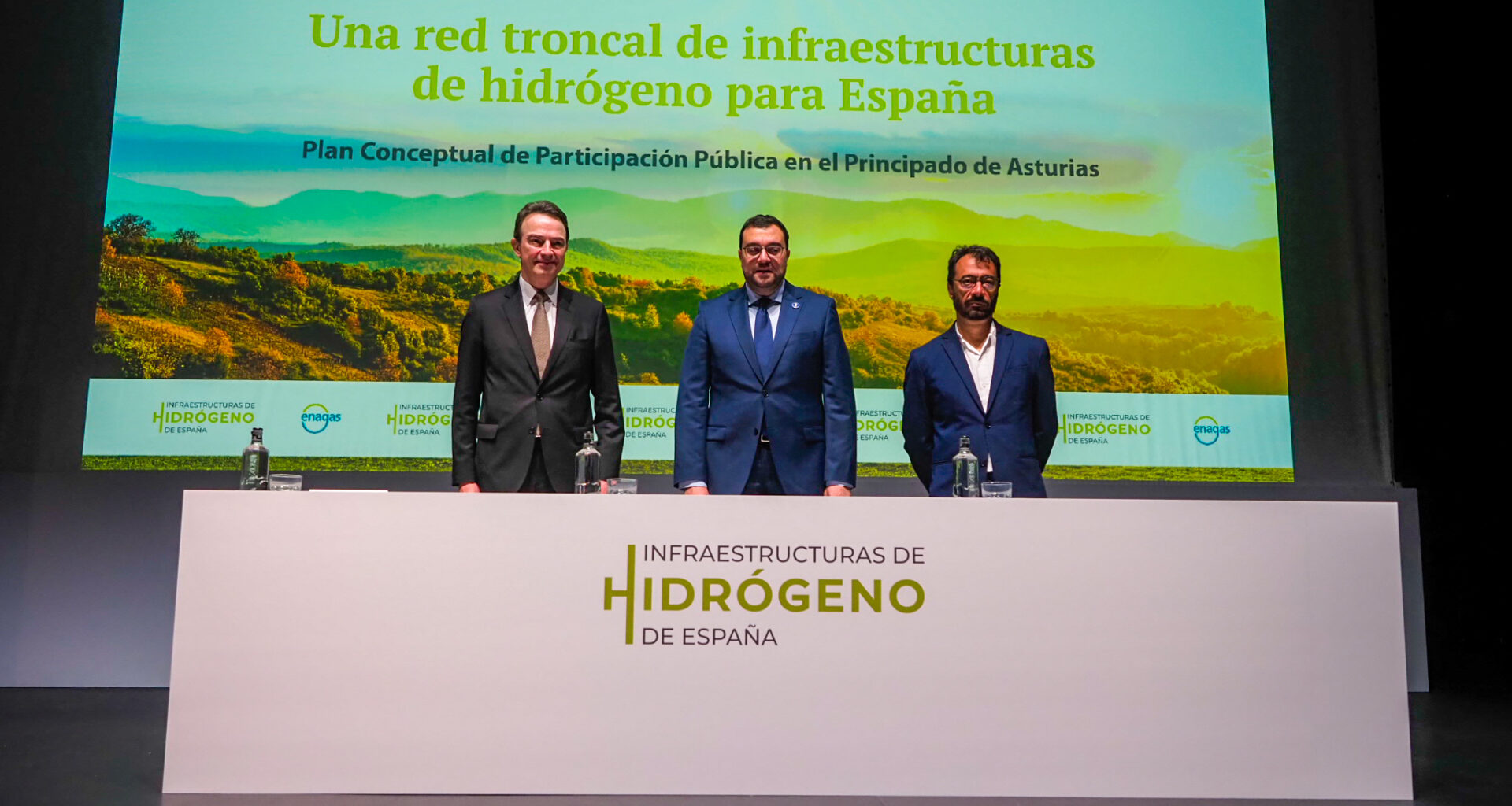 Enagás lanza el Plan de Participación Pública de la Red de Hidrógeno en Asturias en un acto con el Presidente del Principado, Adrián Barbón