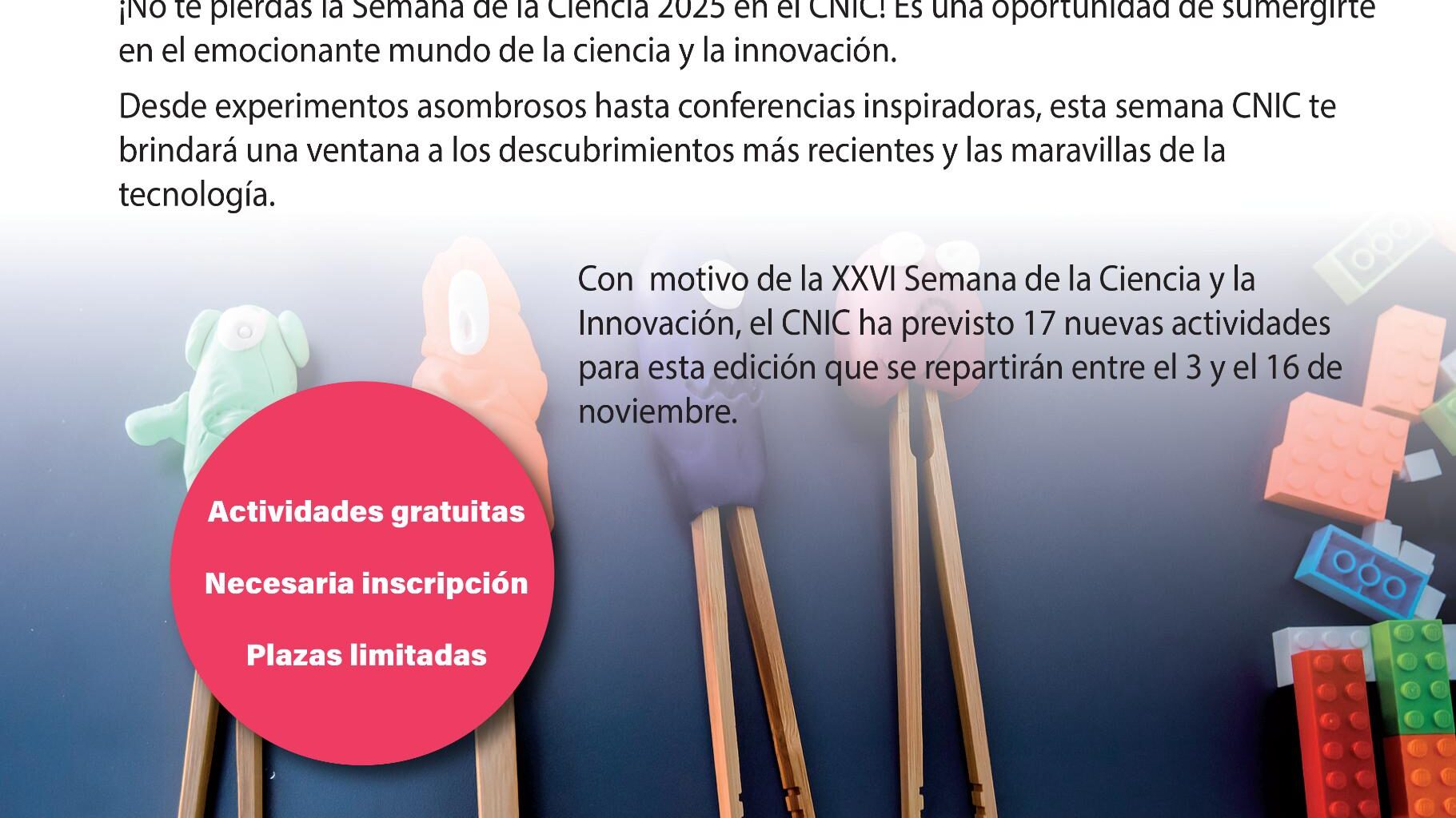 Ven al CNIC a celebrar la Semana de la Ciencia y la Innovación 2025