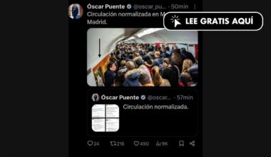 Óscar Puente denuncia el colapso del metro de Madrid con una foto del de París