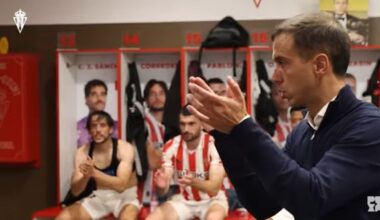 Inside de la felicitación de Jiménez al vestuario del Sporting: «¡Gracias por el esfuerzo sobrehumano! Esto quiere la afición. Mejoraremos muchas cosas» - La Voz de Asturias