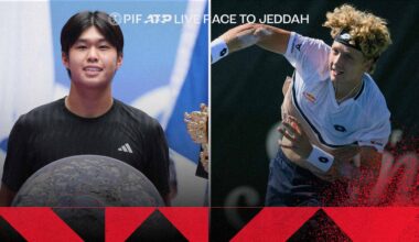 Learner Tien y Martín Landaluce ocupan la segunda y la quinta plaza en la PIF ATP Live Race To Jeddah, respectivamente.