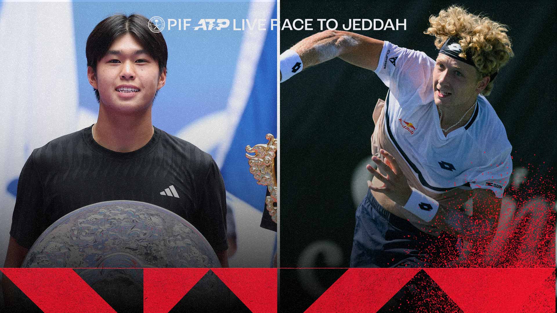 Learner Tien y Martín Landaluce ocupan la segunda y la quinta plaza en la PIF ATP Live Race To Jeddah, respectivamente.