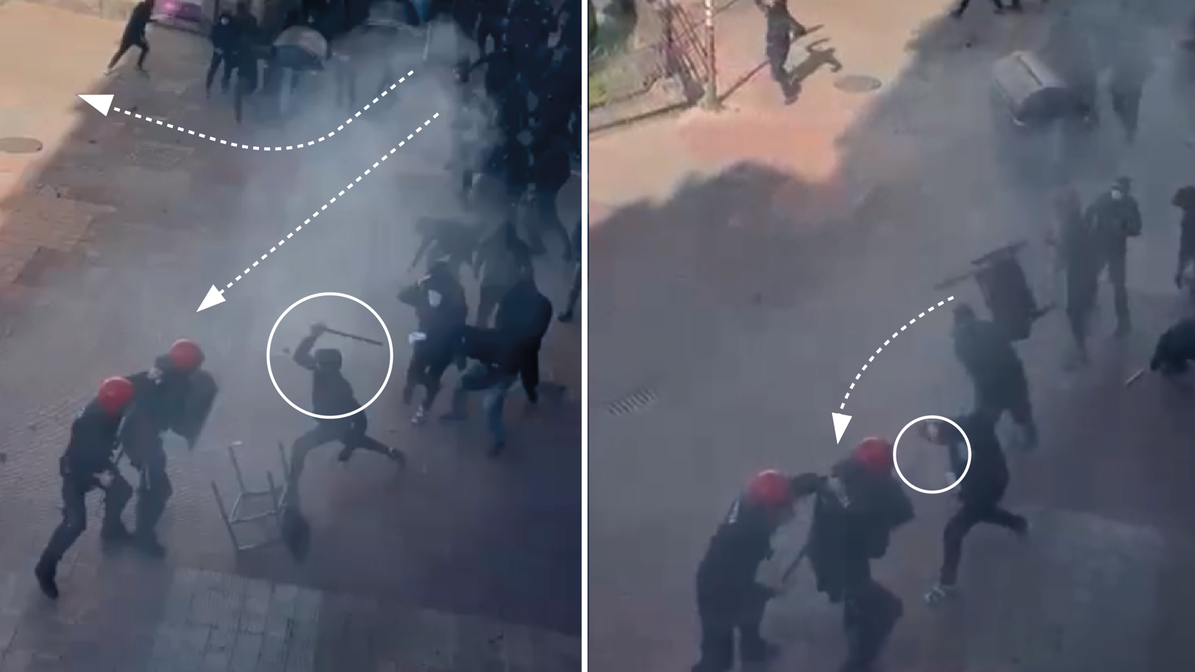 Así superaron los radicales a la Ertzaintza en Vitoria