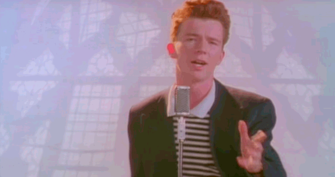 Rick Astley en su canción