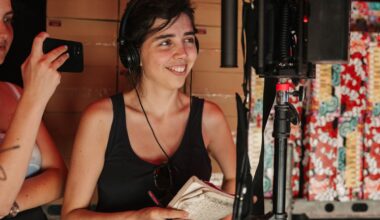 Sara Fantova, durante un rodaje. / Foto cedida