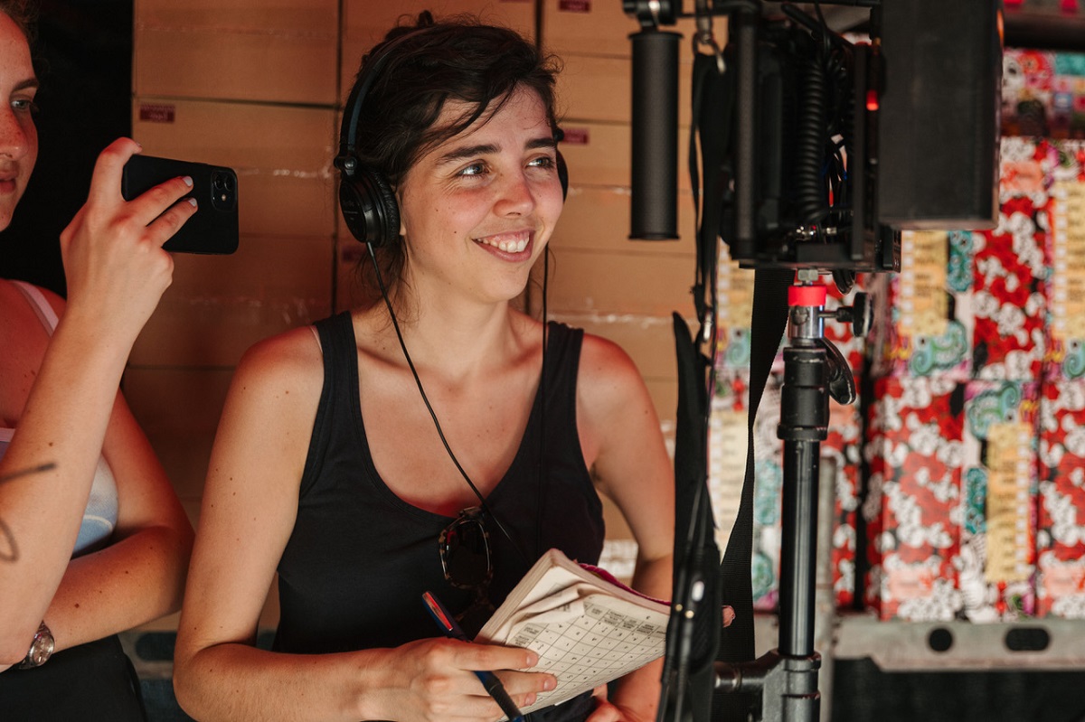 Sara Fantova, durante un rodaje. / Foto cedida
