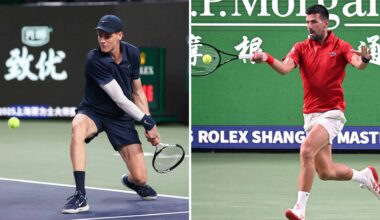 Jannik Sinner y Novak Djokovic en un doble "cartelazo" en Shanghái | ATP Tour