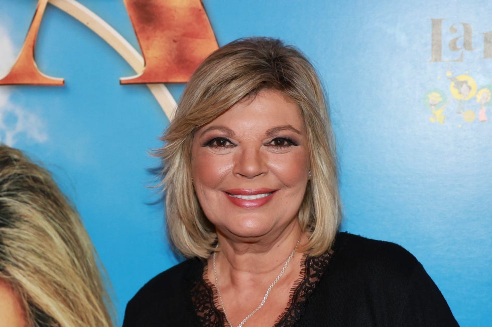 terelu campos terelu campos en el photocall en el estreno de la obra santa lola en madrid