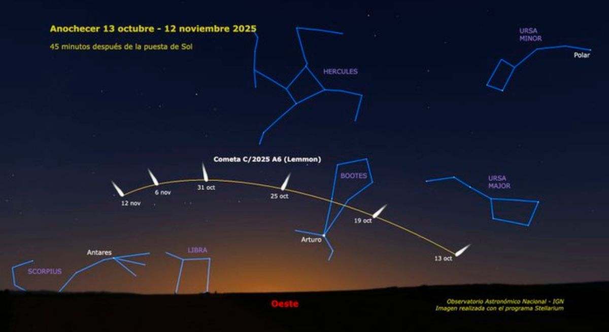 La mejor oportunidad para ver el cometa Lemmon desde España hoy: a partir de esta hora, se puede ver a simple vista