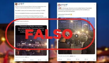 No son musulmanes protestando contra una feria navideña, es falso