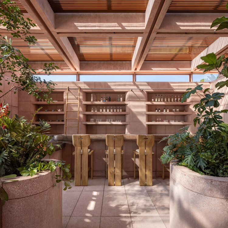 Restaurante Rubra / Ignacio Urquiza + apda Ana Paula de Alba - Fotografía interior, Madera, Fijación Vigas