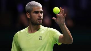Alcaraz, durante el partido contra Norrie.