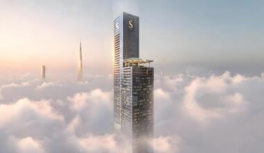 jardines y piscina a la altura de las nubes