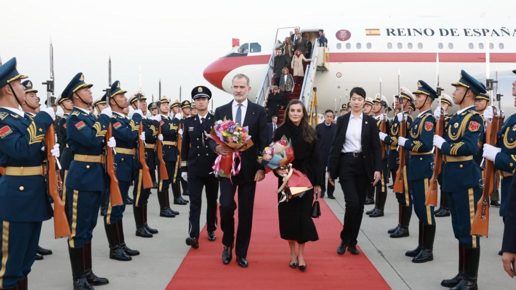 Los Reyes, a su llegada a Pekín.