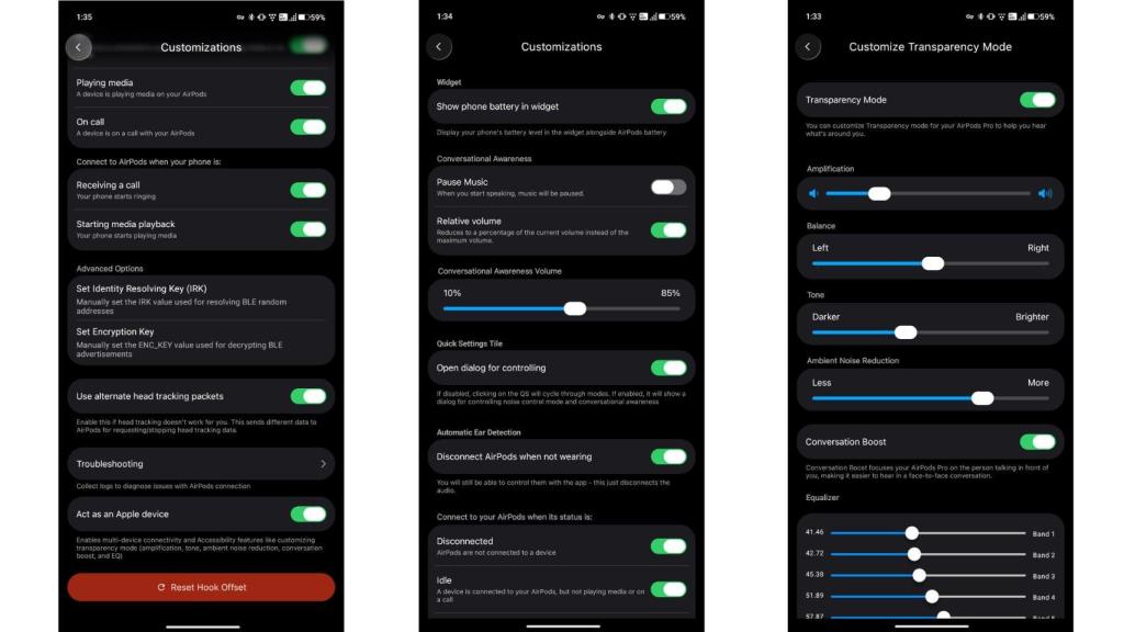 Captura de LibrePods