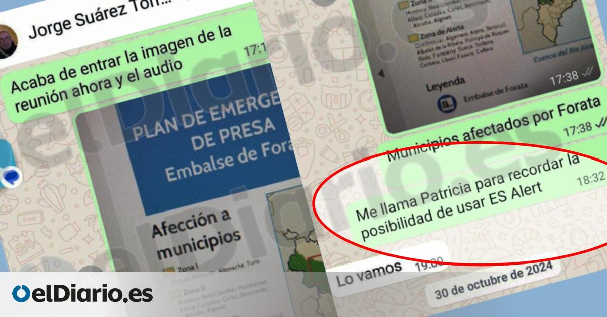 El whatsapp que acredita que el día de la dana el Gobierno pidió a la Generalitat el Es-Alert con hora y media de antelación