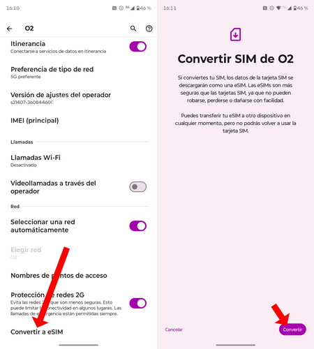 Convertir SIM a eSIM en Android