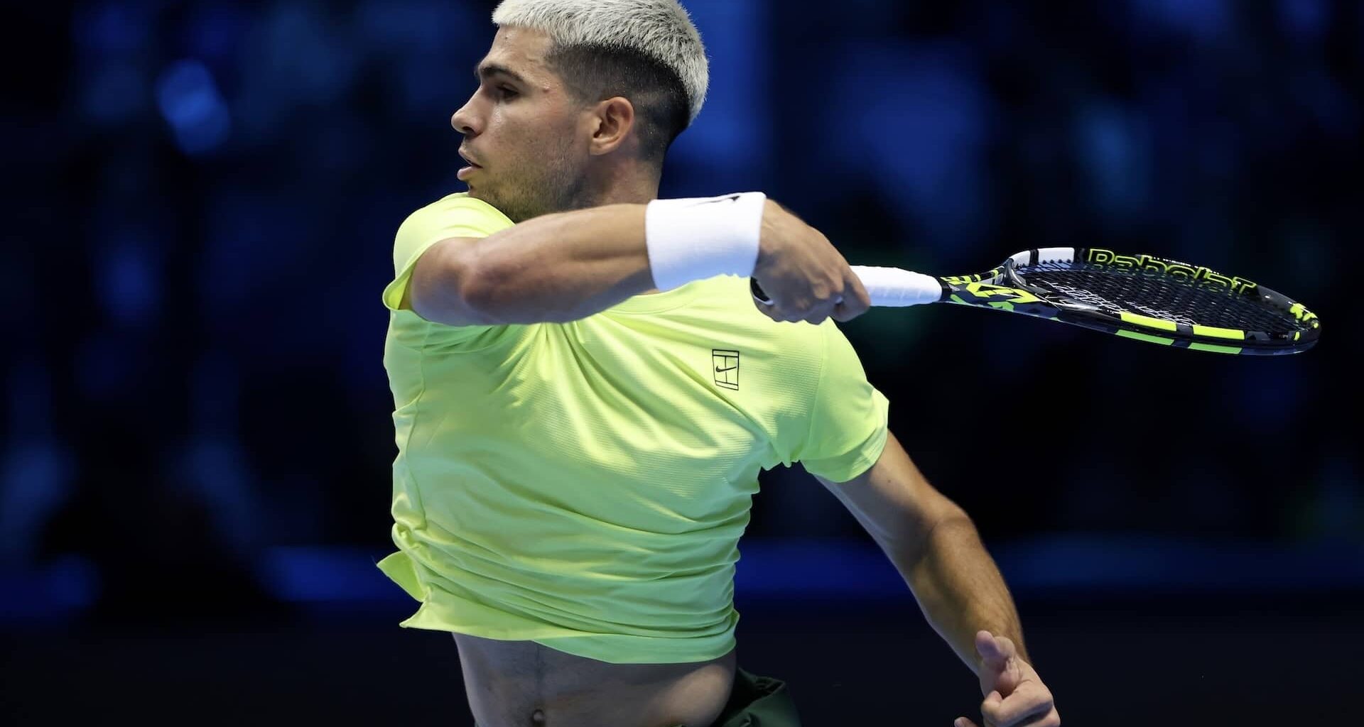 Carlos Alcaraz, durante su partido en las Nitto ATP Finals.